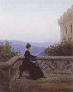 Woman on a Balcony, Carl Gustav Carus